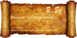 Reiser Szilveszter névjegykártya
